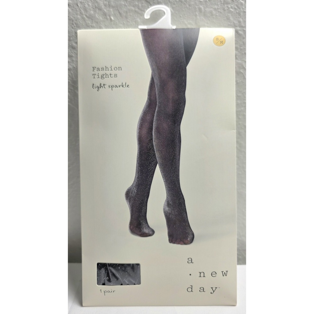 A New Day Fashion Tights Light Sparkle Black 1 Pair Women's Size S/M